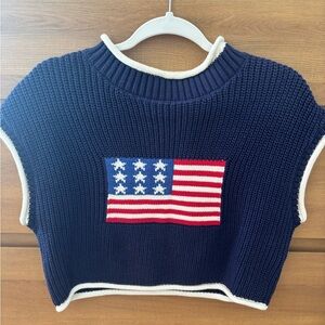 TALULAH Navy Blue Flag Sweater